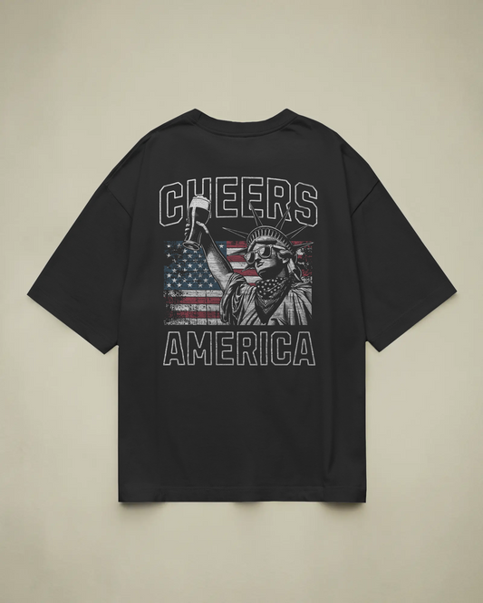 Cheers America Baskılı Oversize T-shirt