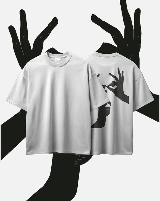 Be Quiet Baskılı Oversize T-shirt