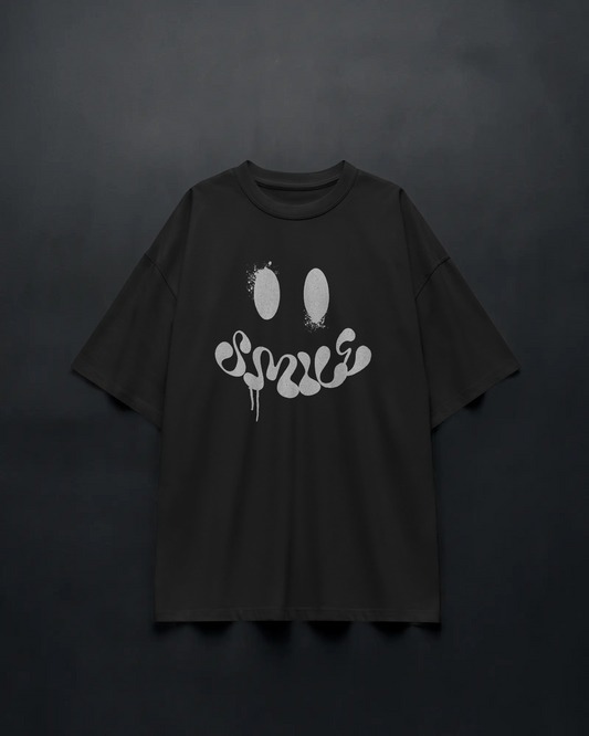 SMILE Baskılı Oversize T-shirt