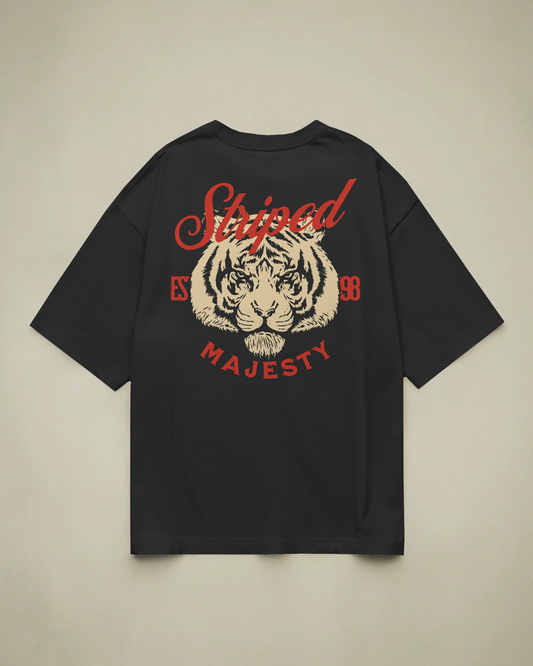 Striped Majesty Baskılı Oversize T-shirt