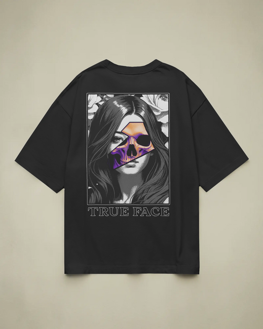 True Face Baskılı Oversize T-shirt