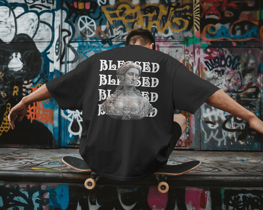 Blessed  Baskılı Oversize T-shirt