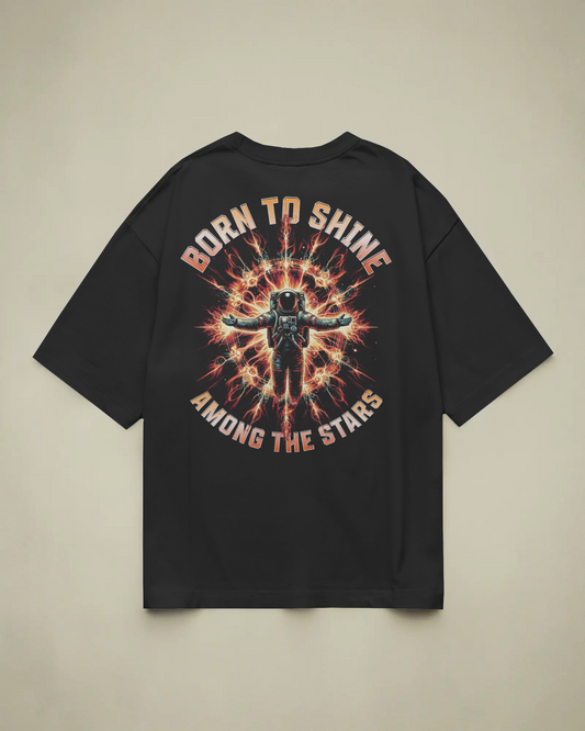 Born To Shine Baskılı Oversize T-shirt