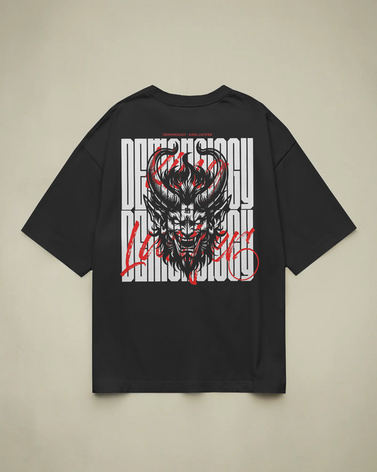 Demonology Baskılı Oversize T-shirt