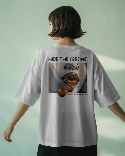 Hide The Feeling Baskılı Oversize T-shirt