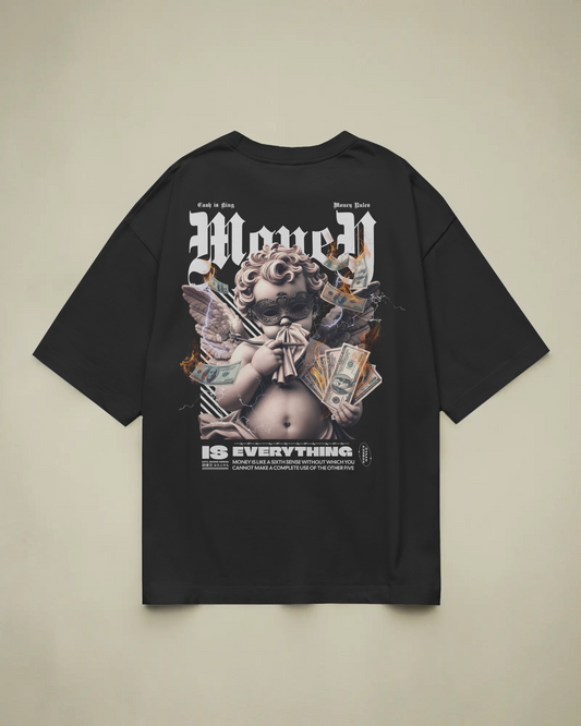 Money Is Everything Baskılı Oversize T-shirt