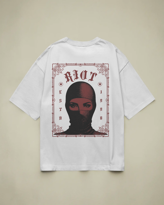 Riot Baskılı Oversize T-shirt