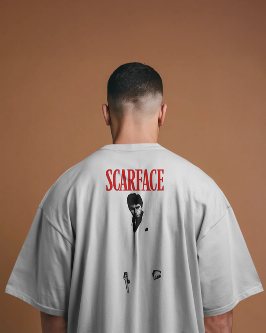 Scarface Ön/Arka Baskılı Oversize T-shirt