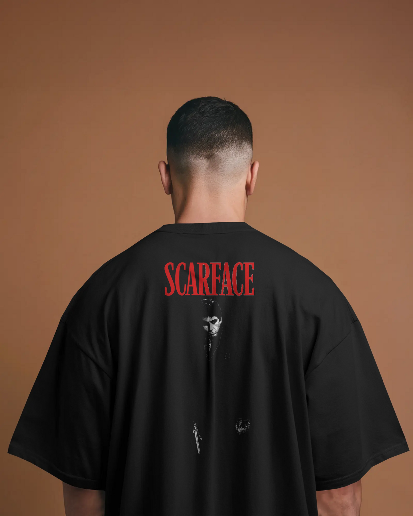 Scarface Ön/Arka Baskılı Oversize T-shirt