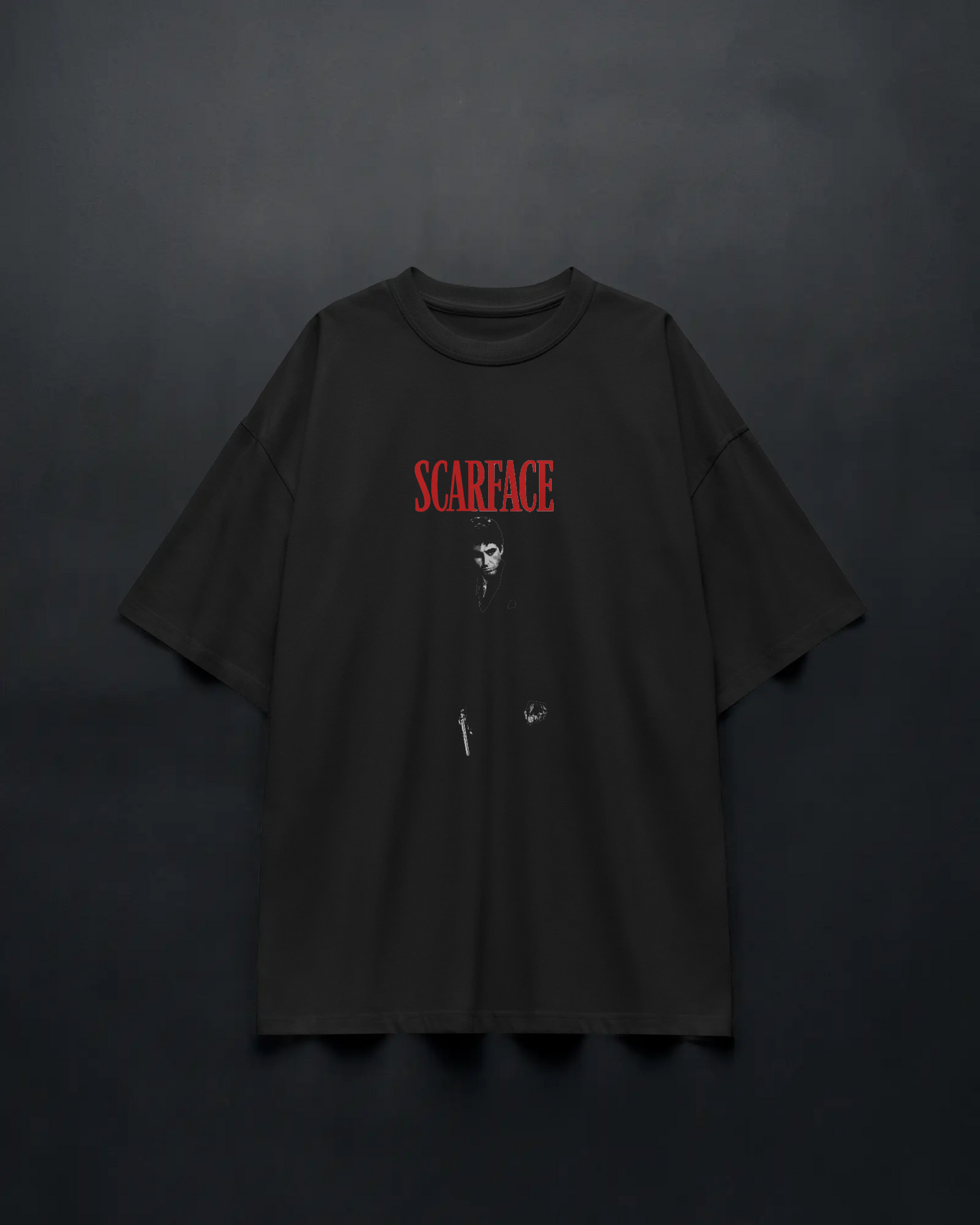 Scarface Ön/Arka Baskılı Oversize T-shirt