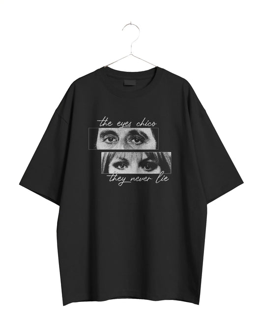 The Eyes Never Lie Baskılı Oversize T-shirt