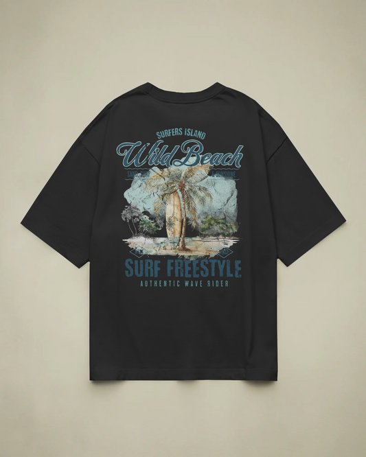 Wild Beach Baskılı Oversize T-shirt