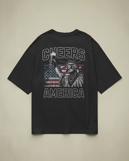 Cheers America Baskılı Oversize T-shirt