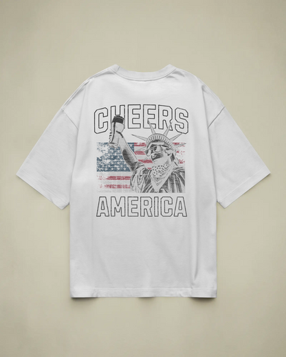 Cheers America Baskılı Oversize T-shirt