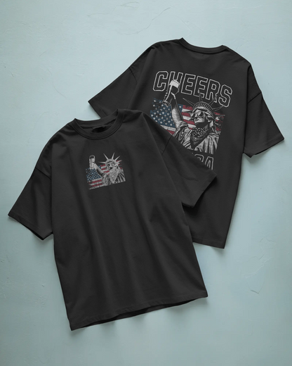 Cheers America Baskılı Oversize T-shirt