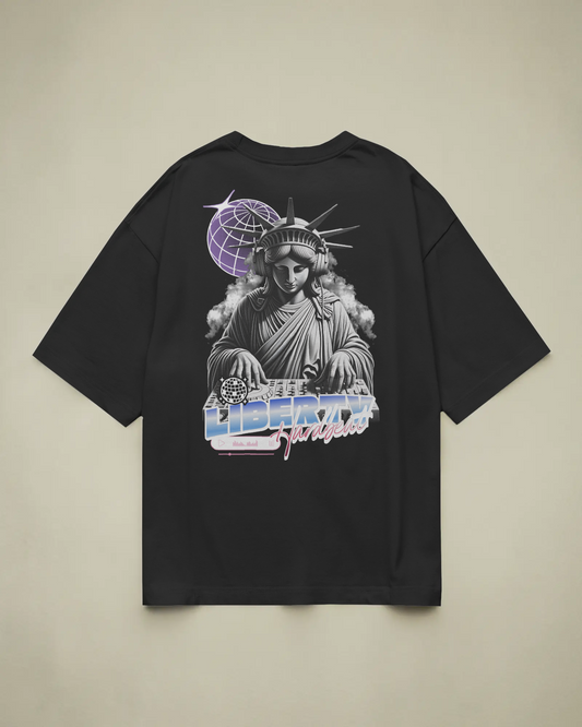 Liberty Dj Baskılı Oversize T-shirt