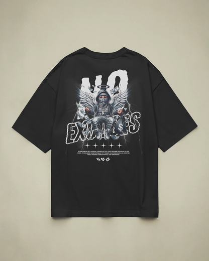 No Excuses Baskılı Oversize T-shirt