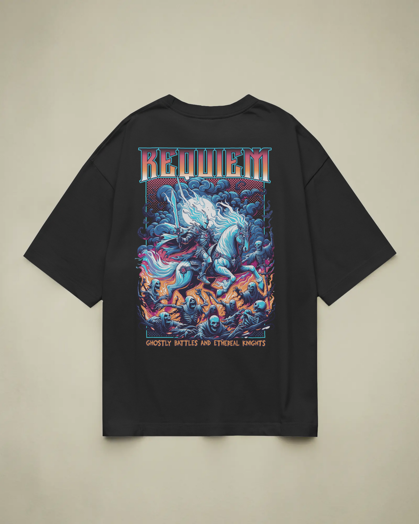Requiem Baskılı Oversize T-shirt