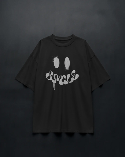 SMILE Baskılı Oversize T-shirt