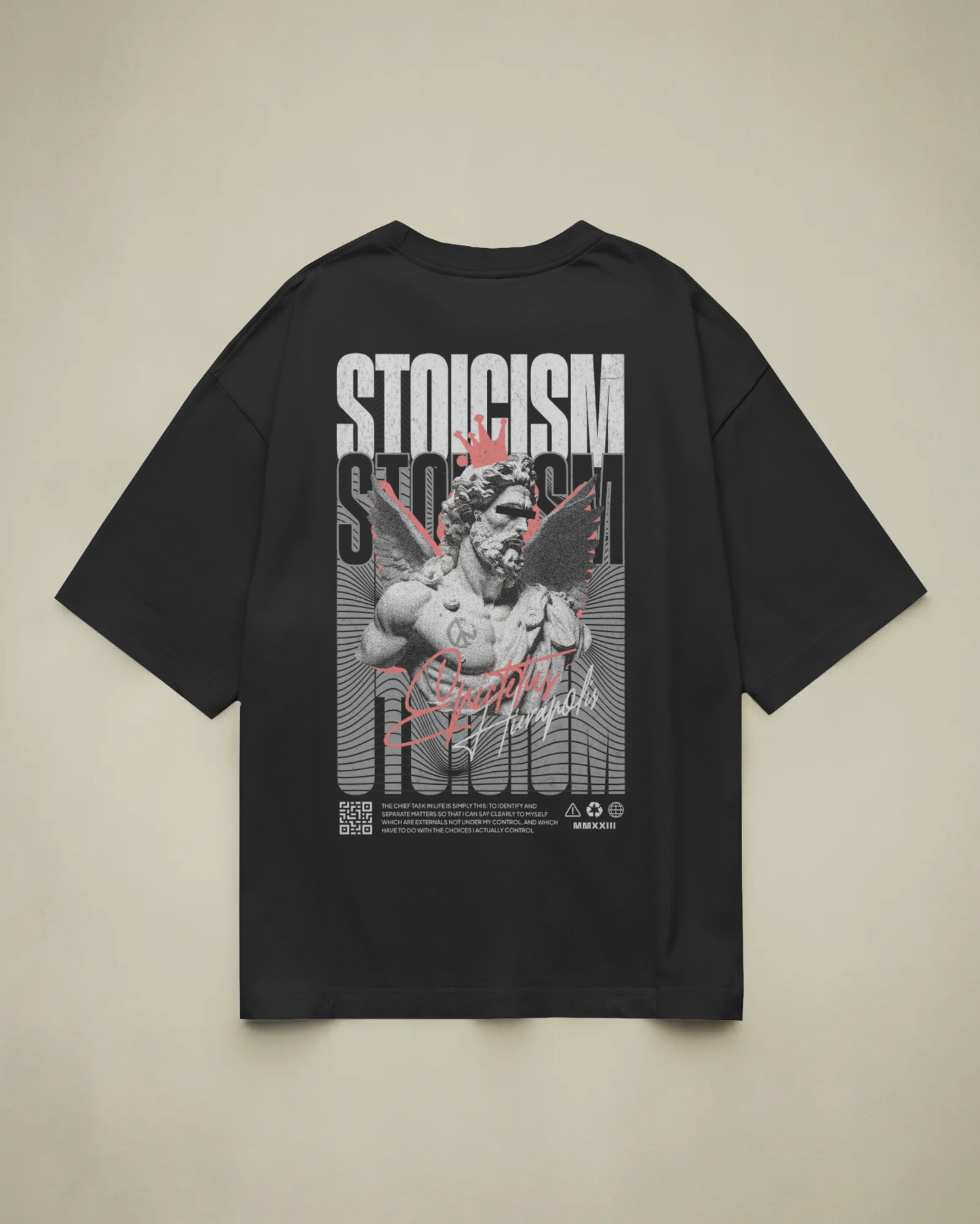 Stoicism Baskılı Oversize T-shirt