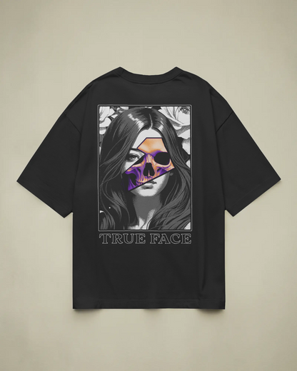 True Face Baskılı Oversize T-shirt