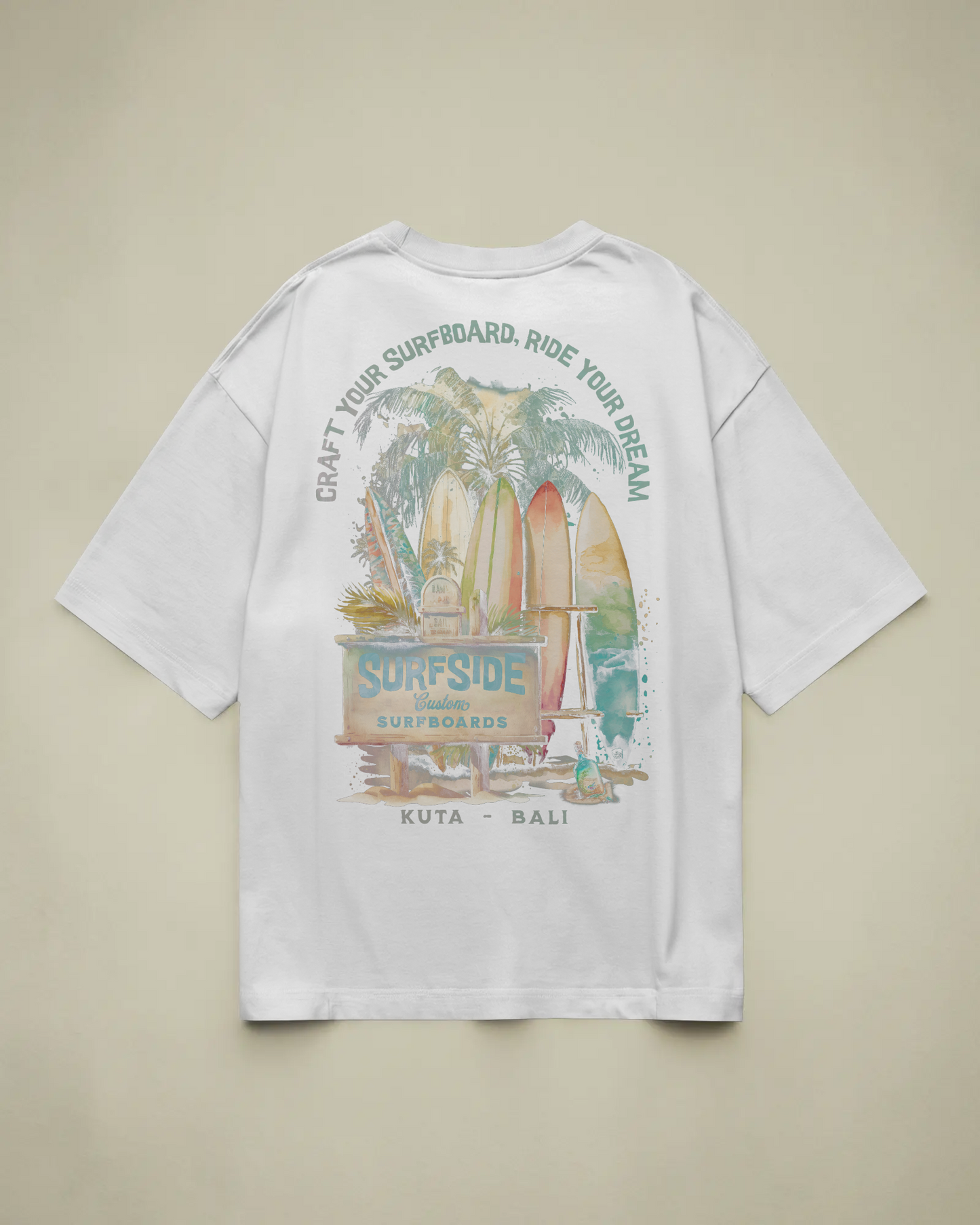 Kuta - Bali Baskılı Oversize T-shirt