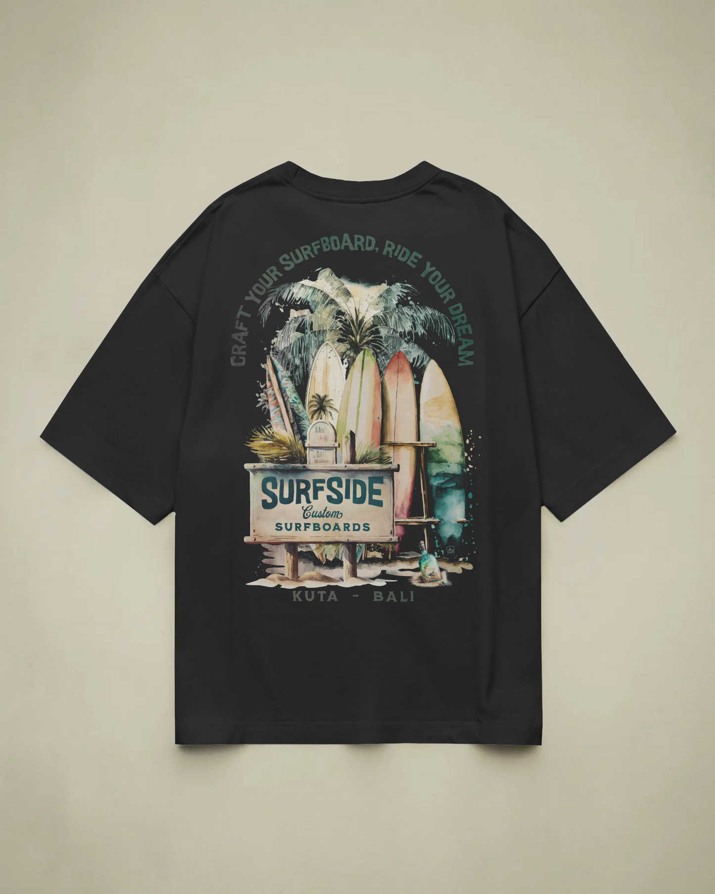 Kuta - Bali Baskılı Oversize T-shirt