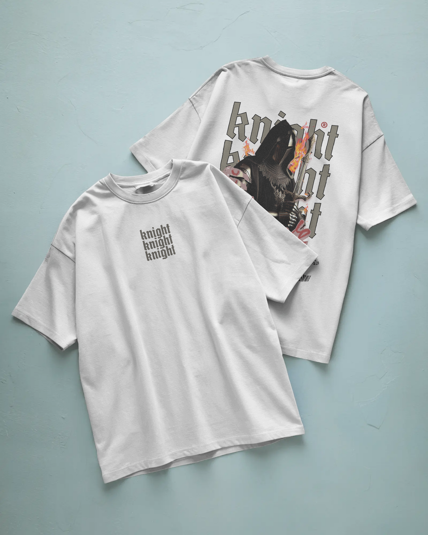 Brave Knight Baskılı Oversize T-shirt