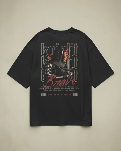 Brave Knight Baskılı Oversize T-shirt
