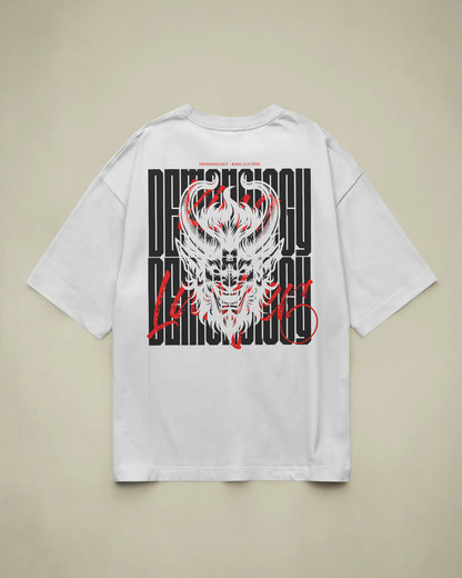 Demonology Baskılı Oversize T-shirt