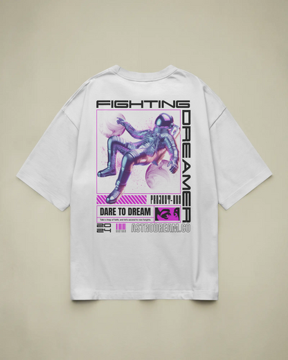 Fighting Dreamer Baskılı Oversize T-shirt