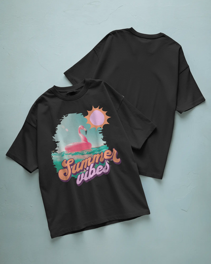 Summer Vibes Baskılı Oversize T-shirt