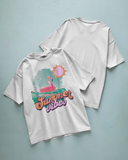 Summer Vibes Baskılı Oversize T-shirt