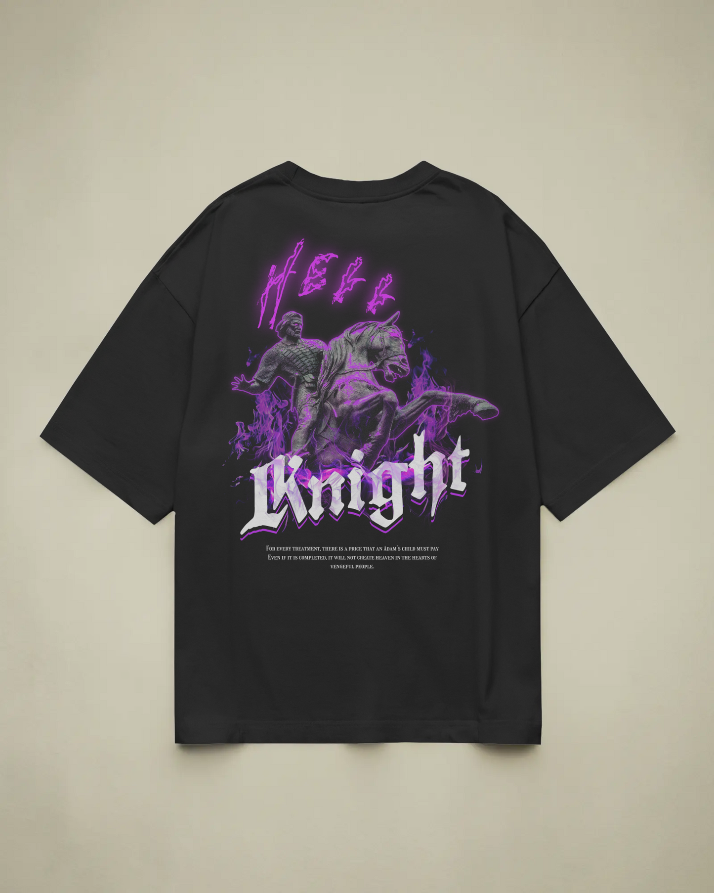 Hell Knight Baskılı Oversize T-shirt