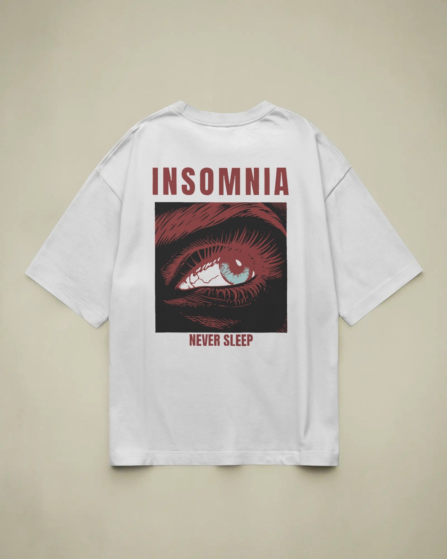 Insomnia Eyes Baskılı Oversize T-shirt
