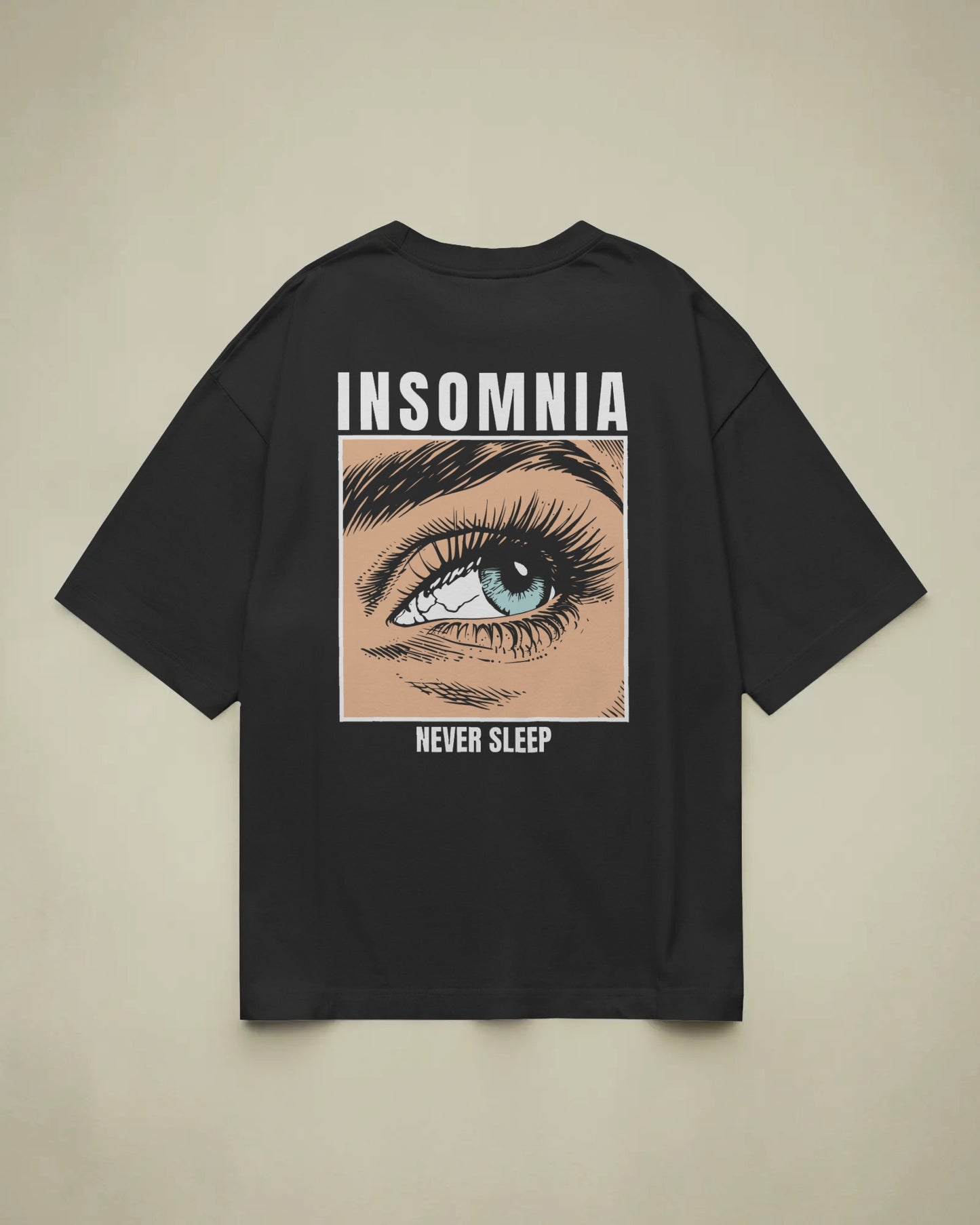Insomnia Eyes Baskılı Oversize T-shirt