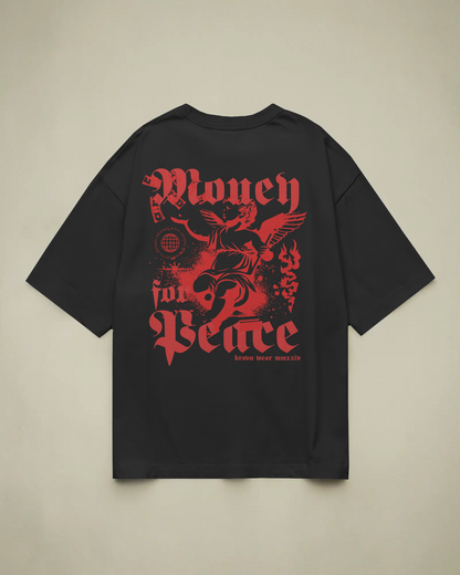 Money For Peace Baskılı Oversize T-shirt