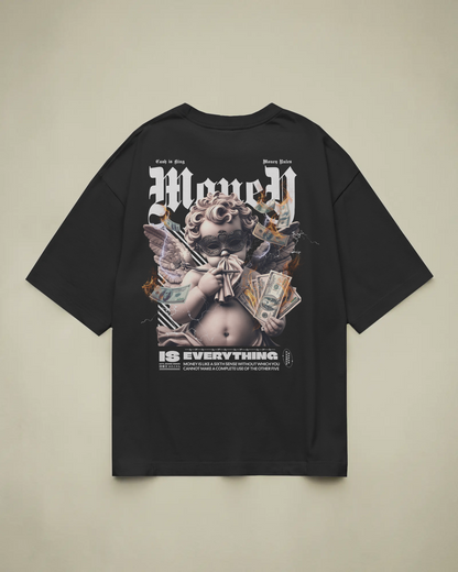 Money Is Everything Baskılı Oversize T-shirt