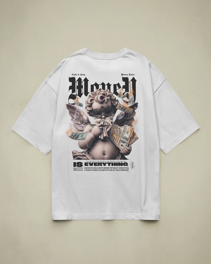 Money Is Everything Baskılı Oversize T-shirt