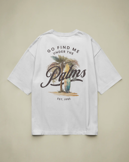 Palms Baskılı Oversize T-shirt