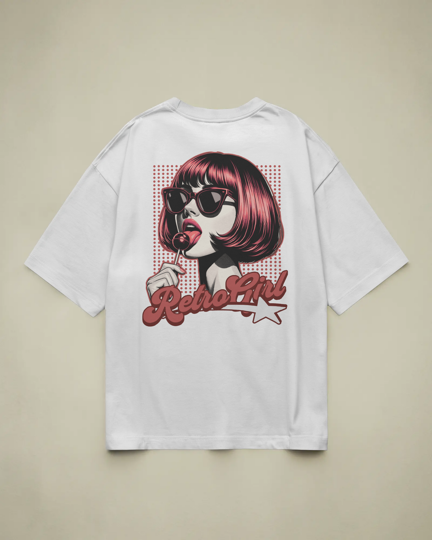 Retro Girl Baskılı Oversize T-shirt