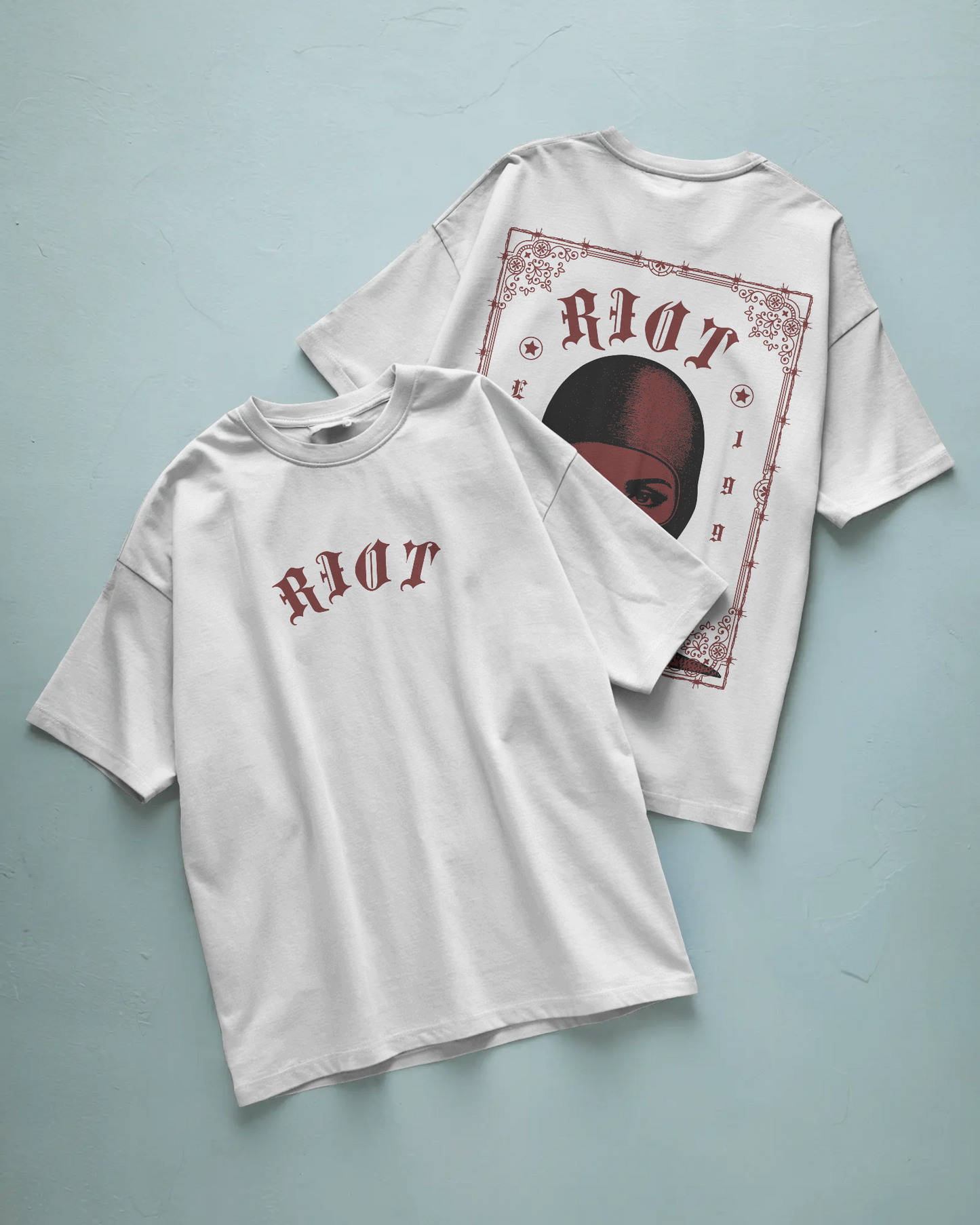 Riot Baskılı Oversize T-shirt