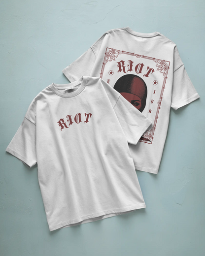 Riot Baskılı Oversize T-shirt