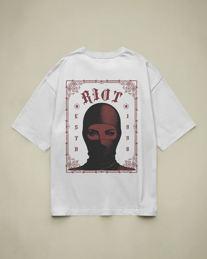 Riot Baskılı Oversize T-shirt