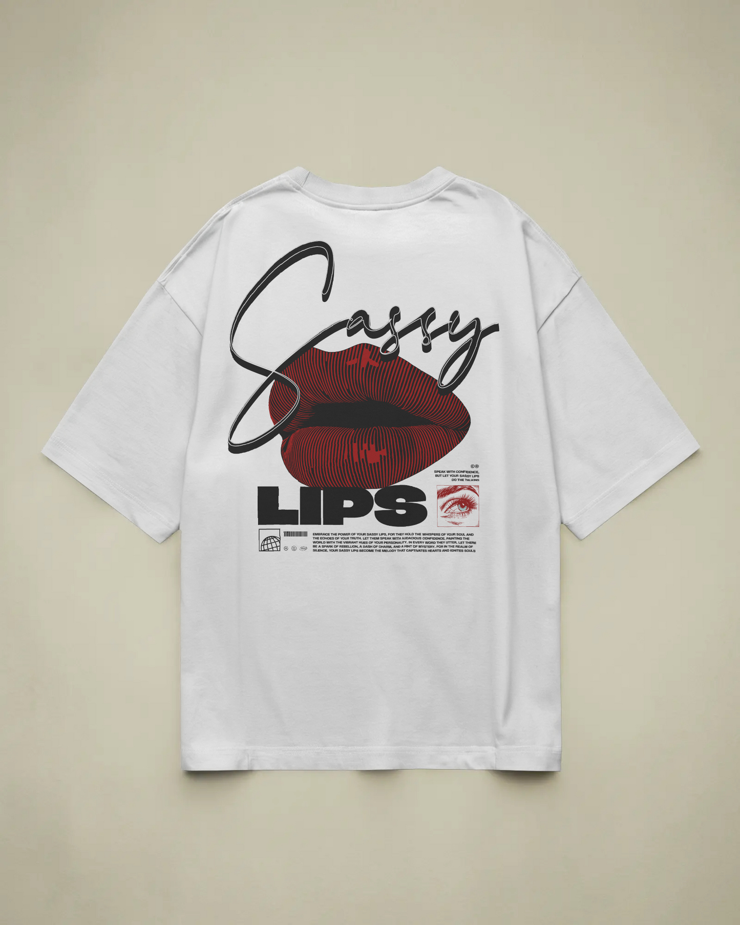 Sassy Lips Baskılı Oversize T-shirt