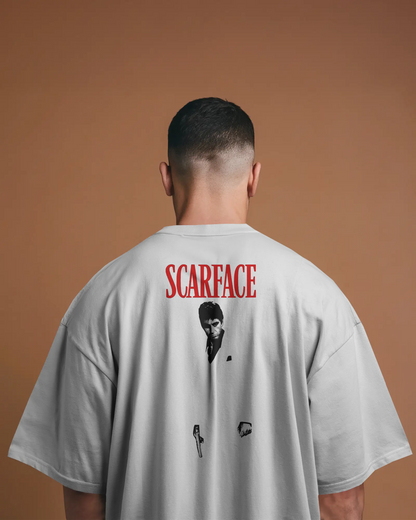 Scarface Ön/Arka Baskılı Oversize T-shirt