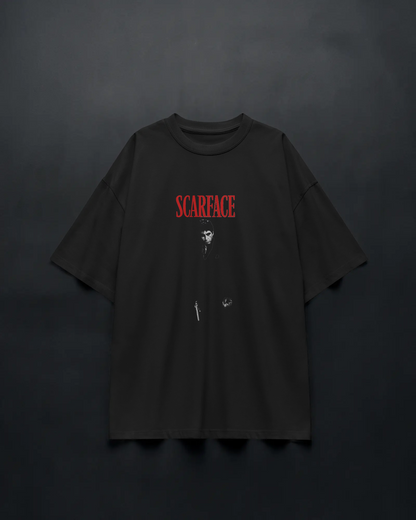Scarface Ön/Arka Baskılı Oversize T-shirt