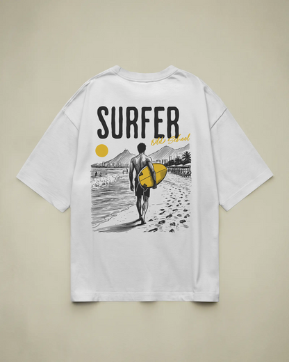 Surfer Old School Baskılı Oversize T-shirt