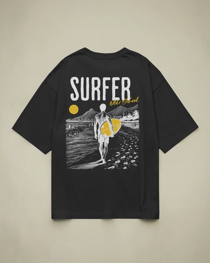 Surfer Old School Baskılı Oversize T-shirt