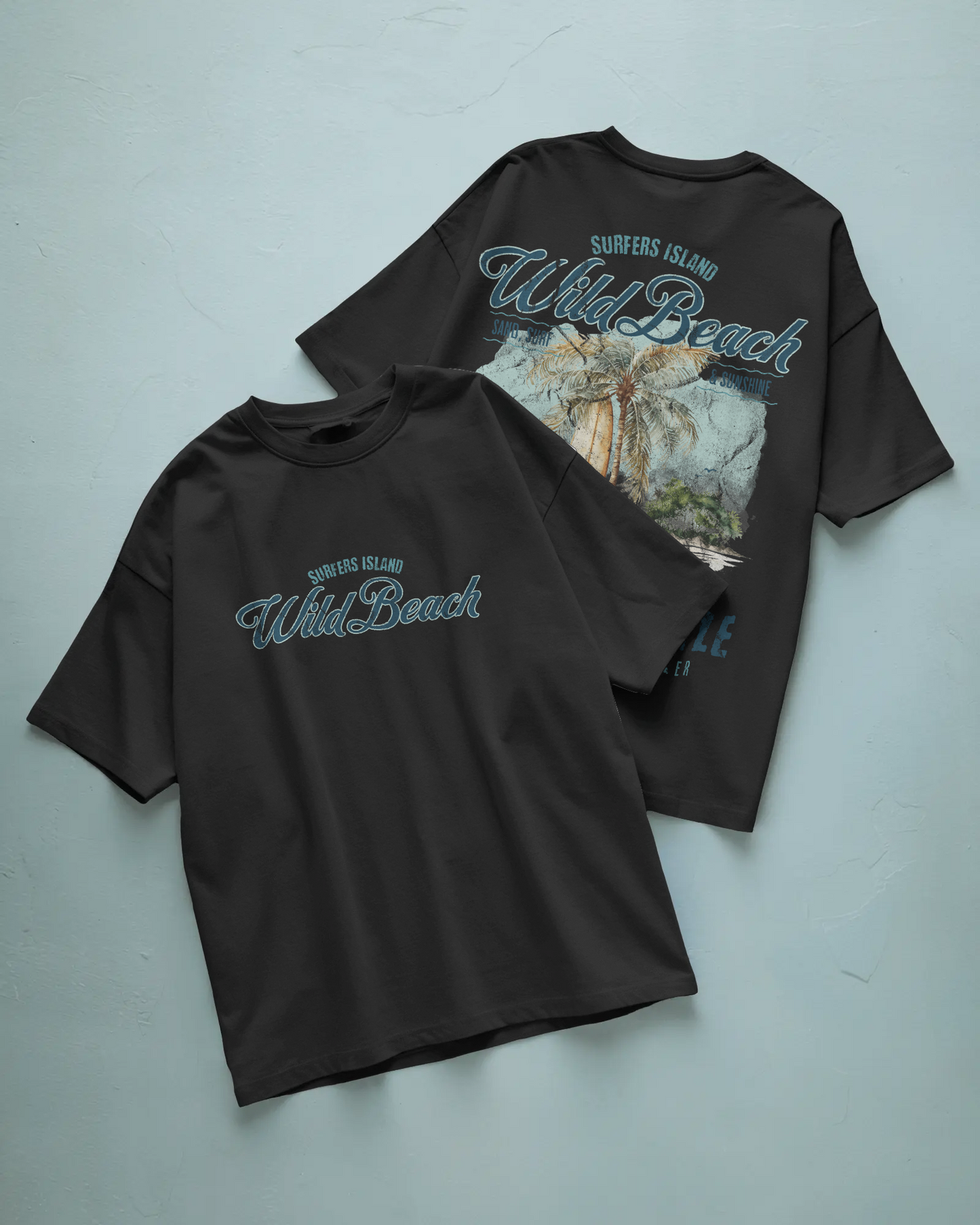 Wild Beach Baskılı Oversize T-shirt